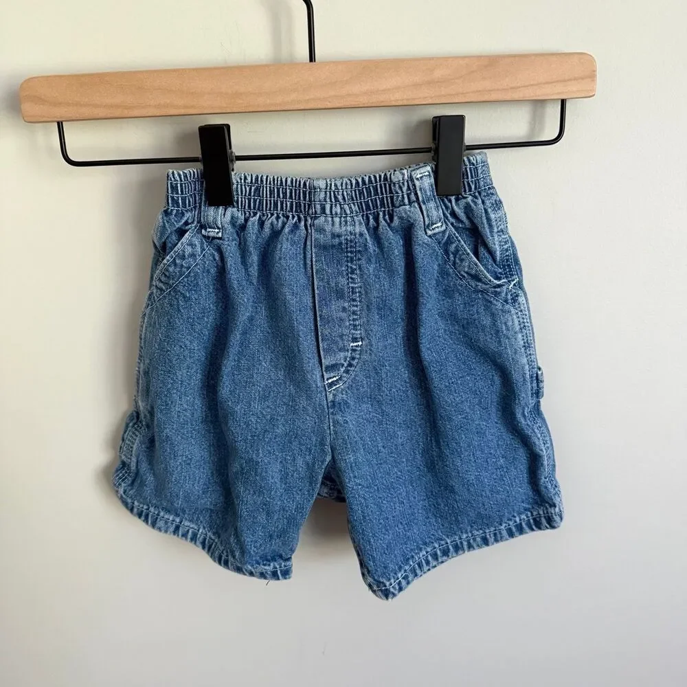 Vintage OshKosh Carpenter Denim Jean Shorts 24mo VGUC